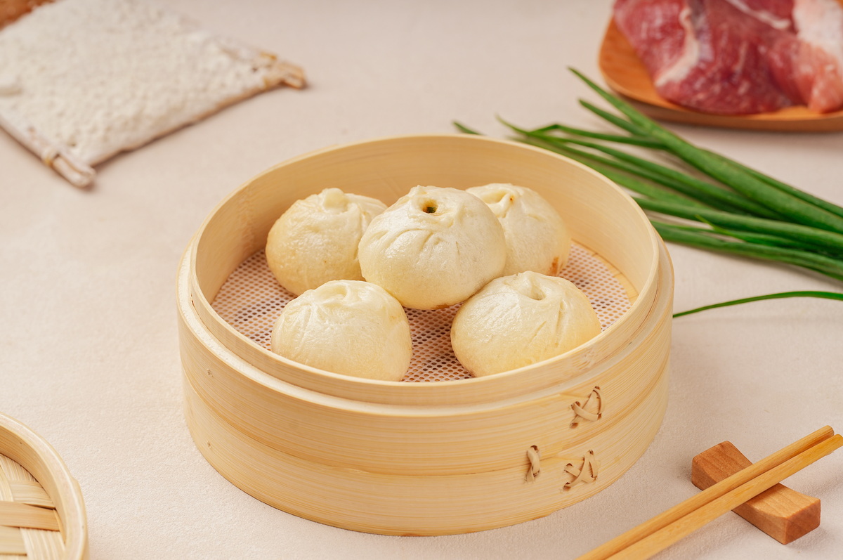 Baozi relleno de cerdo (Xiao Long Bao 5Uds)