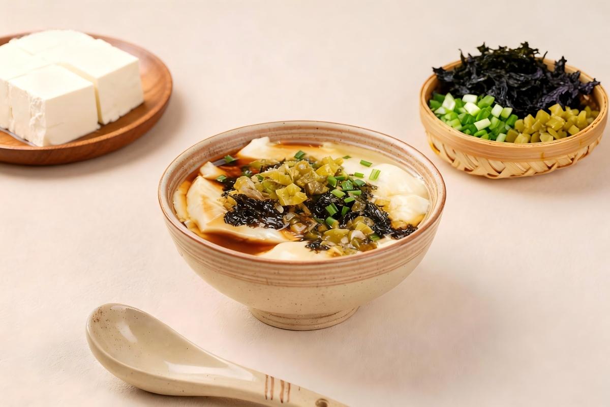 Pudín de tofu salado