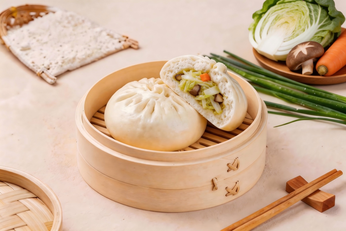 Baozi relleno de verduras (1Ud)